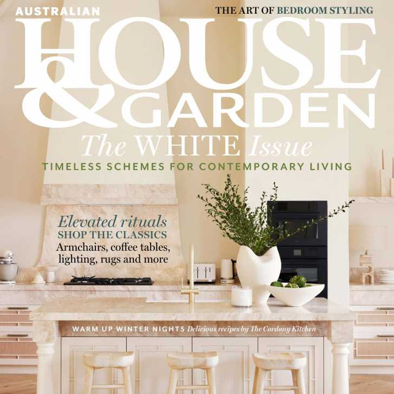 Noda Oak Rattan Kitchen Bar Stool as featured in House & Garden Magazine