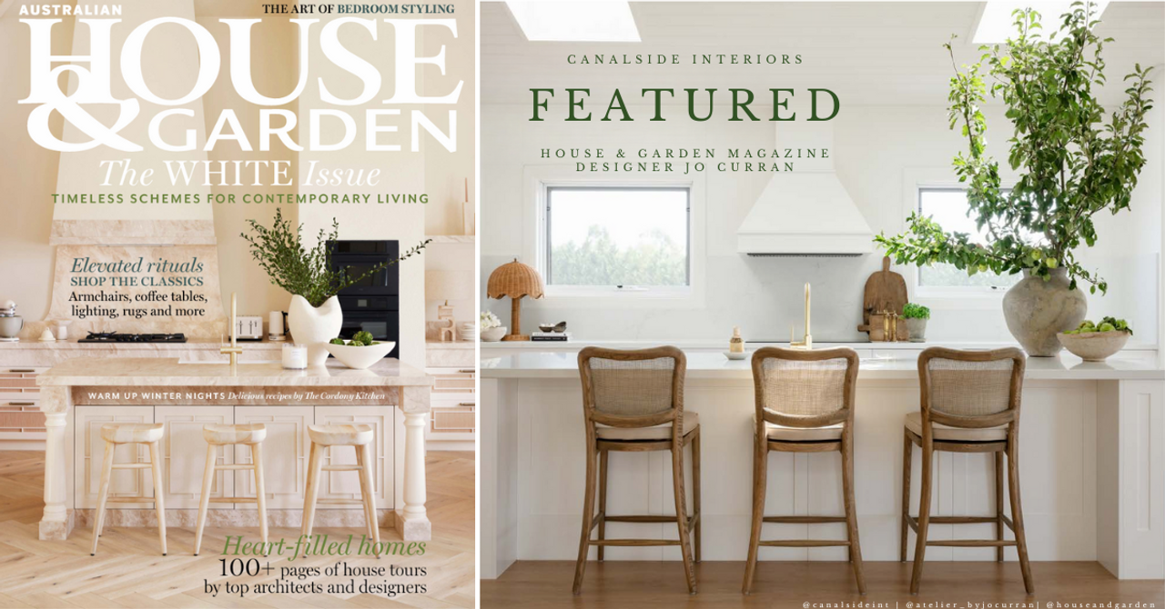 Noda Oak Rattan Kitchen Bar Stool as featured in House & Garden Magazine