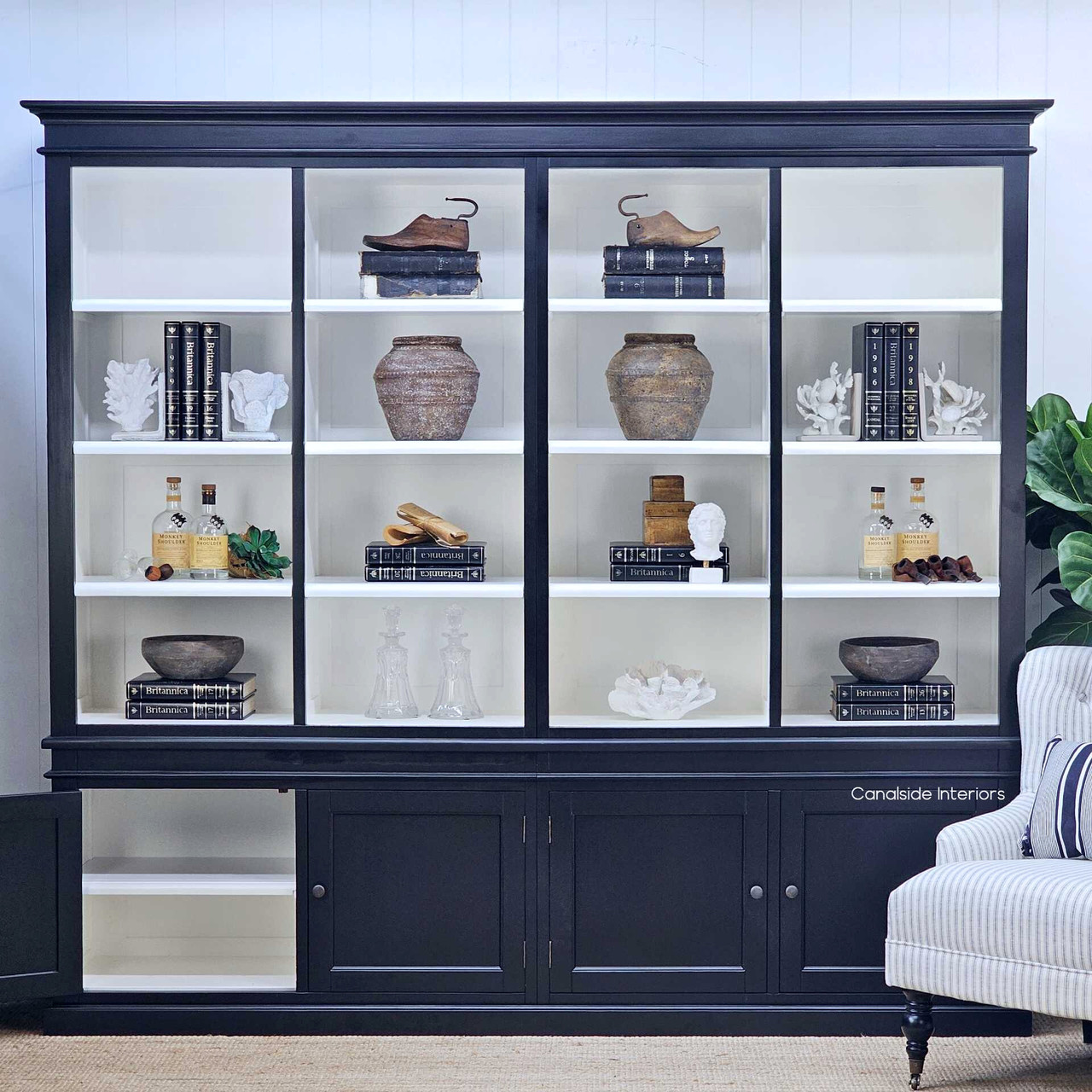 Wide shot with lower door open to showcase the full functionality of the unit.