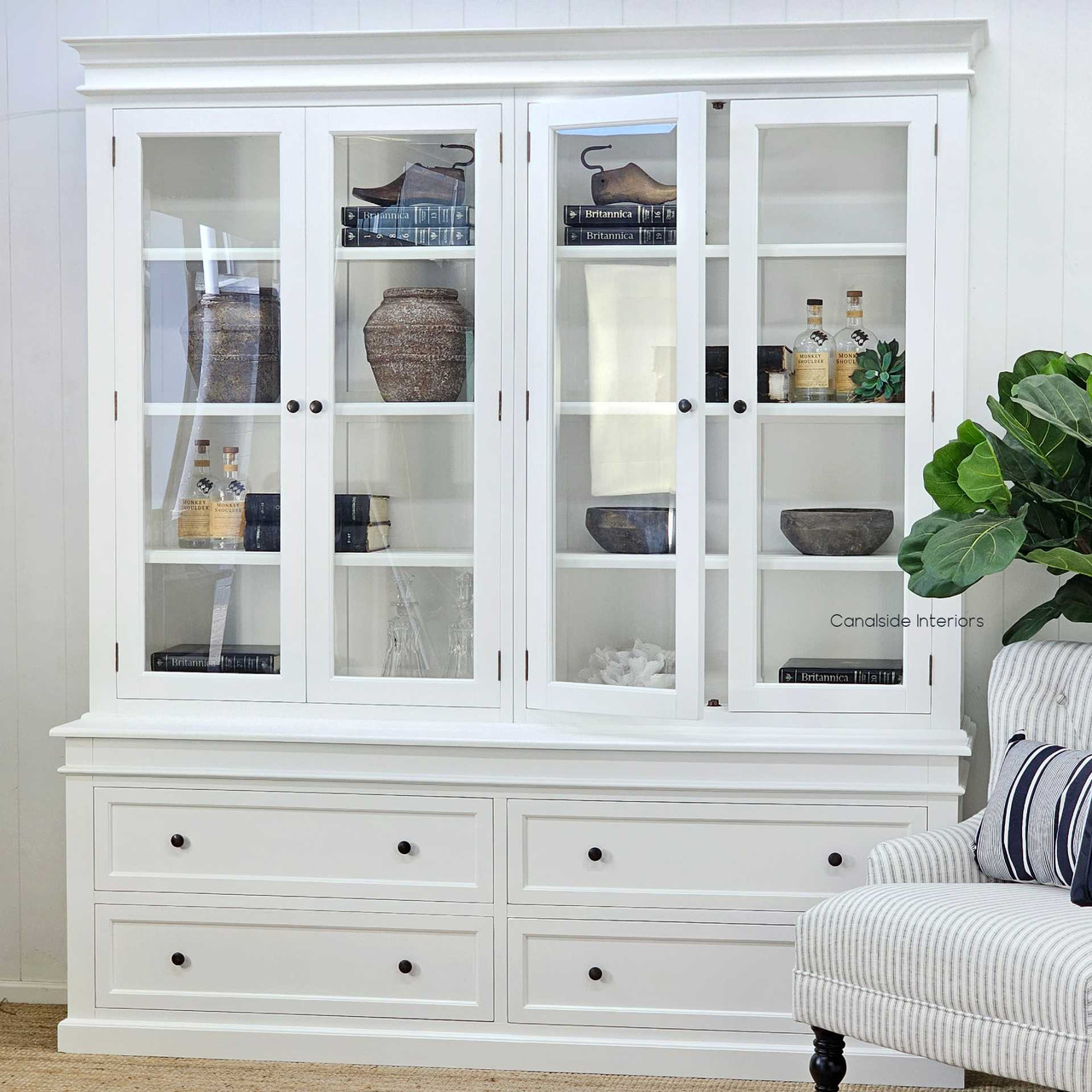 Top hutch doors ajar showing the natural flow of access and usability.