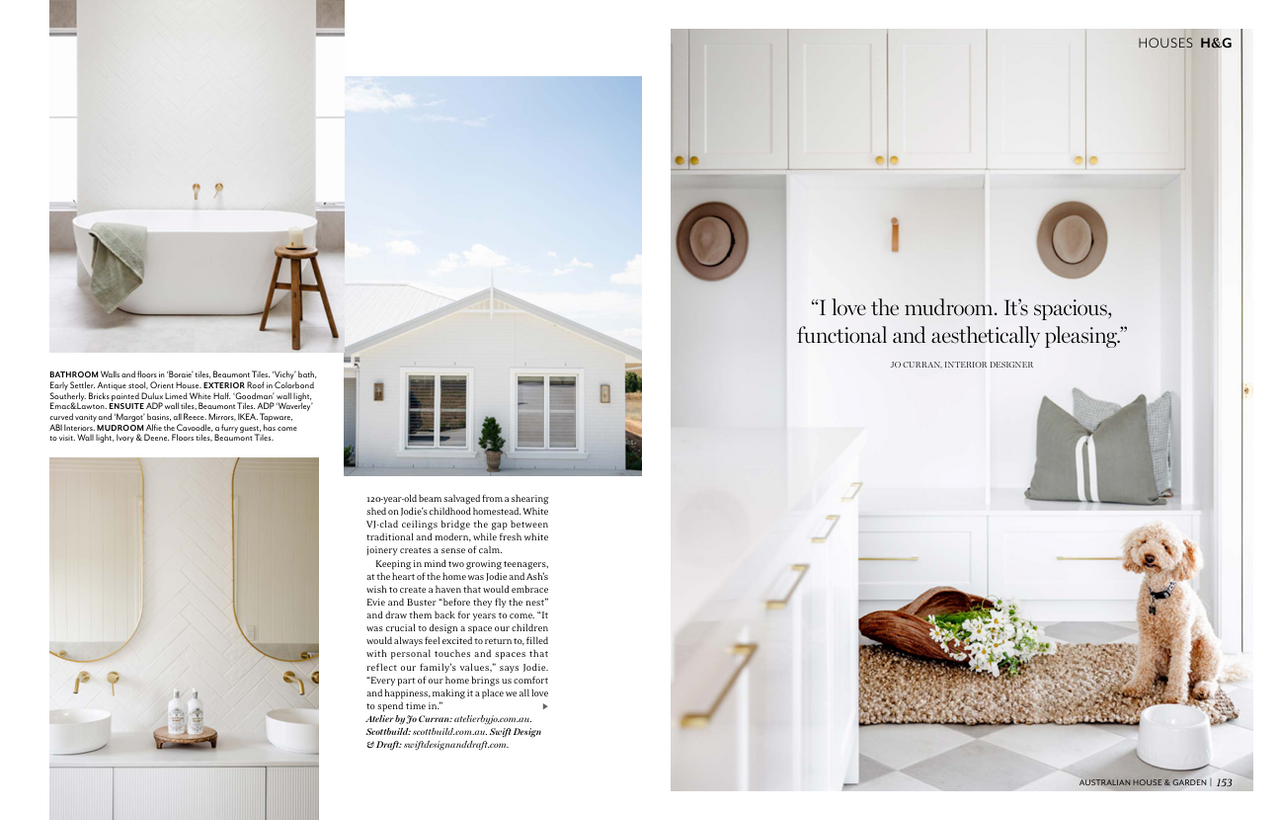 House & Garden feature home blending modern Hamptons style with rural charm.