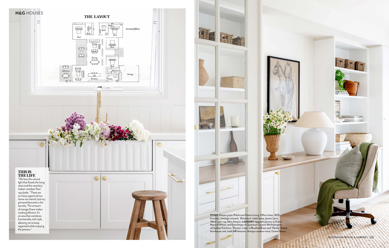 Magazine-featured home showcasing timeless interiors and relaxed sophistication.