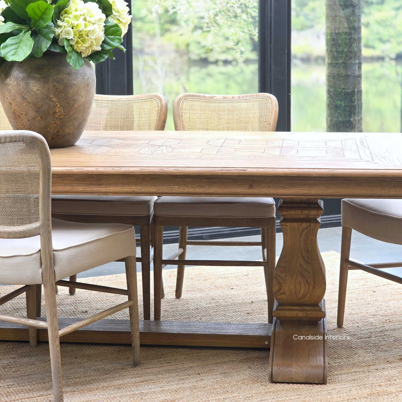 Front-facing view with soft lighting to highlight the table’s elegant silhouette.