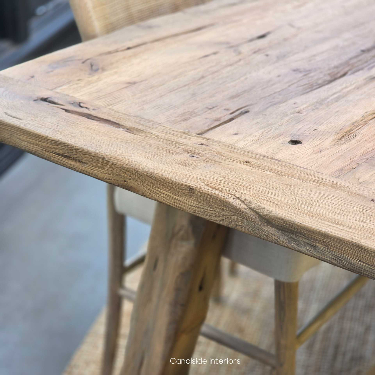 Zoomed-in corner view showcasing the frame detail and exposed grain lines.