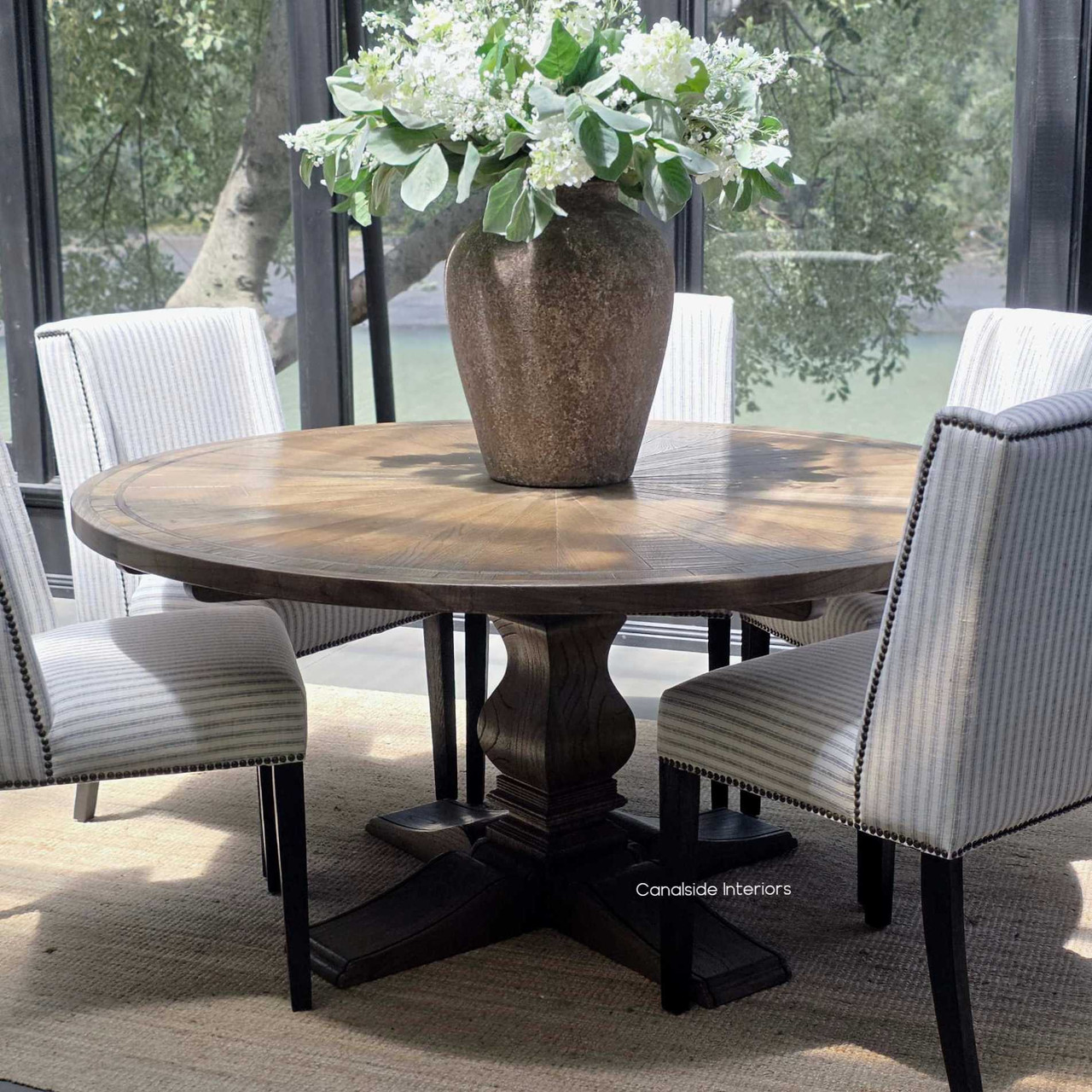 The Danbury dining table styled for everyday living – a hearty oak centrepiece for casual meals and gatherings.