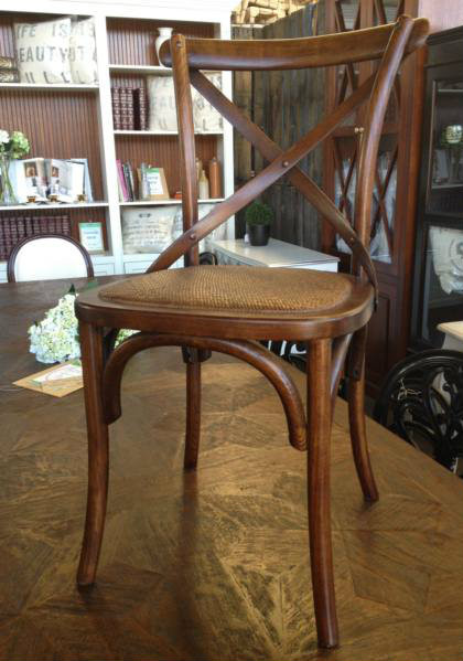 Cross Back Chair Walnut CHAIRS, CAFE FURNITURE, HAMPTONS Style, PLANTATION Style, CHAIRS Dining, CAFE FURNITURE Stools & Chairs