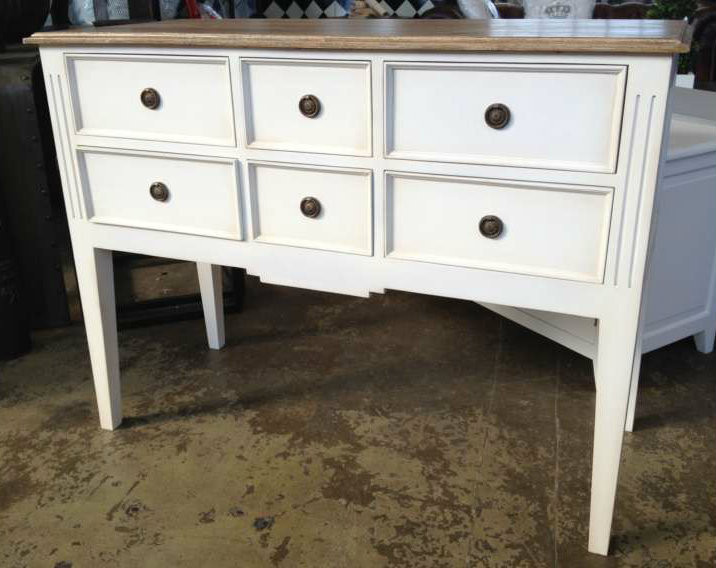 Peninsula Buffet White with Limewash Top