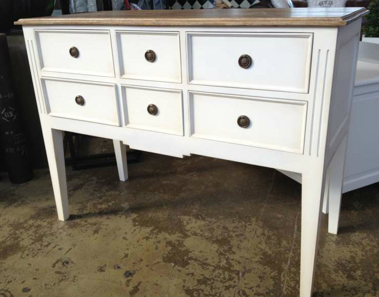 Peninsula Buffet White with Limewash Top