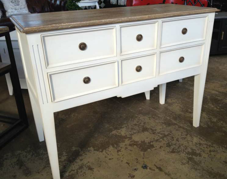 Peninsula Buffet White with Limewash Top