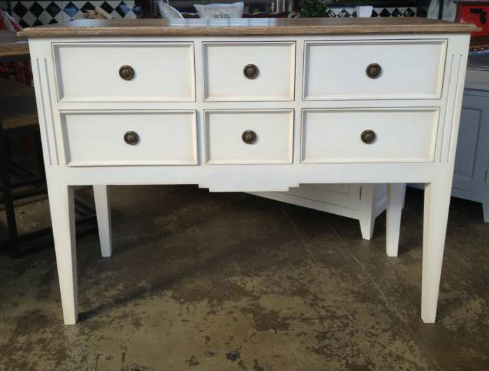 Peninsula Buffet White with Limewash Top
