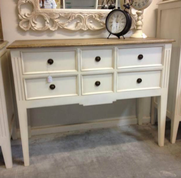 Peninsula Buffet White with Limewash Top