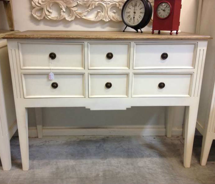 Peninsula Buffet White with Limewash Top