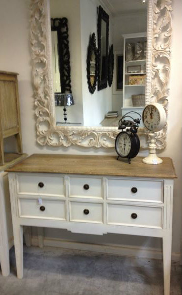 Peninsula Buffet White with Limewash Top