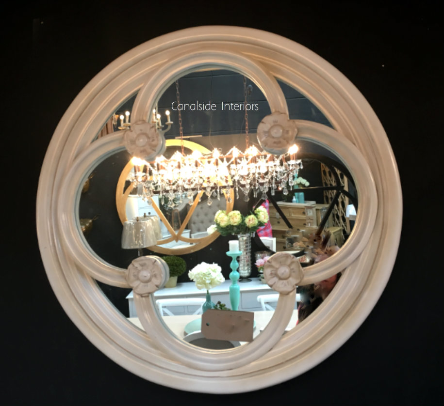 Chloe Mirror Distressed White