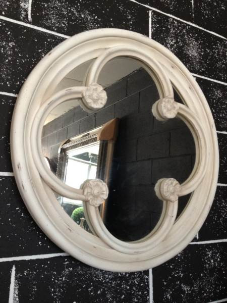 Chloe Mirror Distressed White