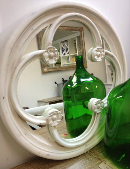 Chloe Mirror Distressed White