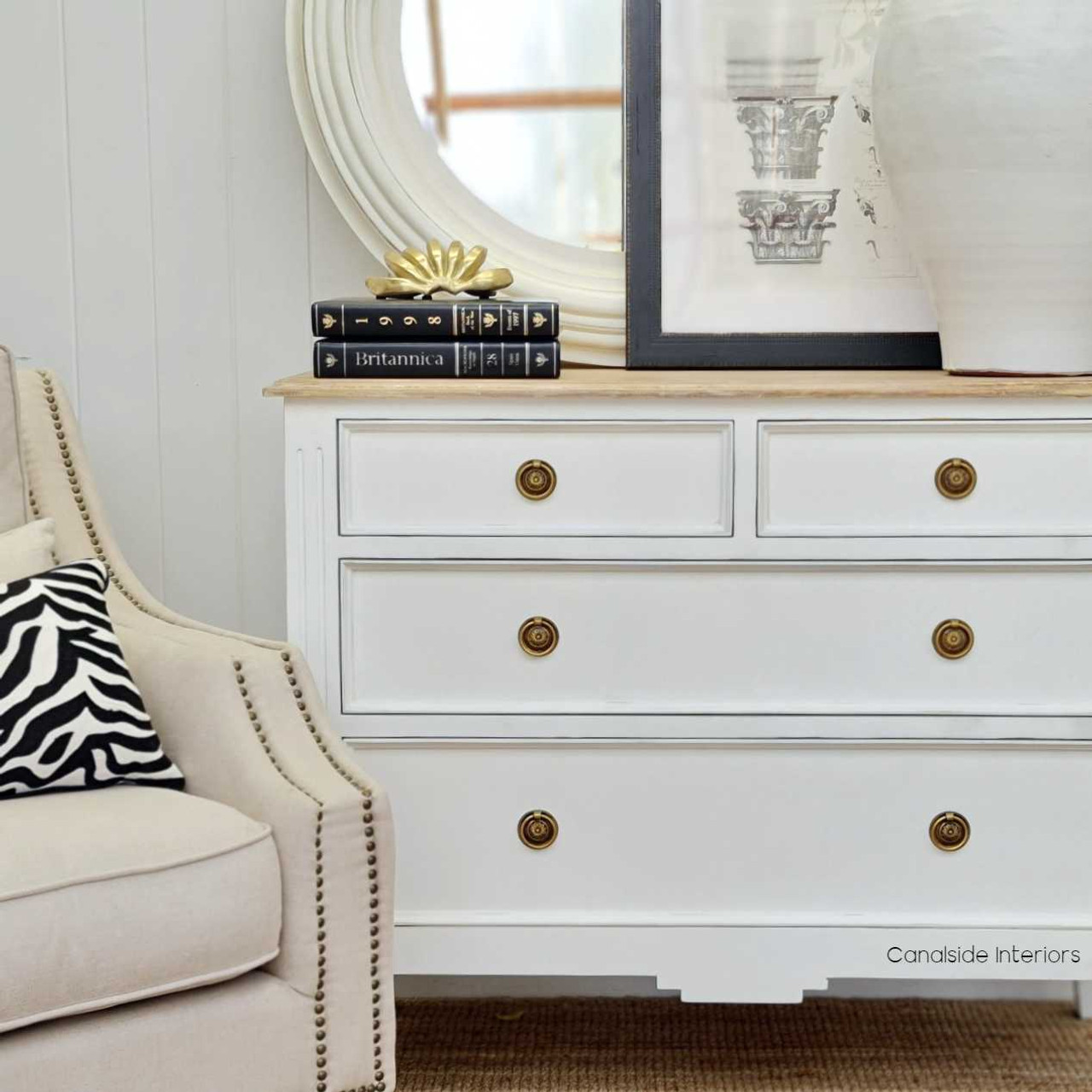 The Peninsula Chest featured in a French-inspired study, offering a chic storage solution with timeless design.