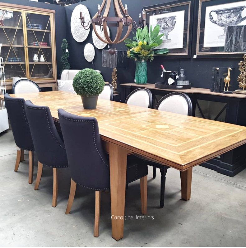 Florence Marble Inlay Double Extension Dining Table DOUBLE EXTENSION 3.1M  for April TABLES, HAMPTONS Style, PLANTATION Style, TABLES Dining Tables