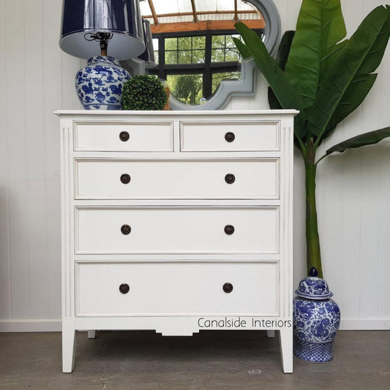 Lifestyle image depicting the chest in a chic French country living space, enhancing the room with sophisticated storage.