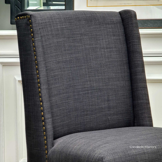 Leclerc Dining Chair, Contemporary Elegance with Natural Oak Legs, Side Angle