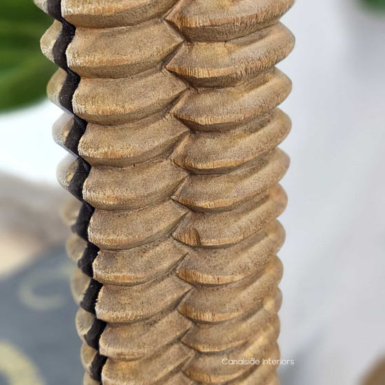 Front view of the Kinnaird Arched Mirror, showcasing its sculptural oak frame and softly curved arch silhouette.