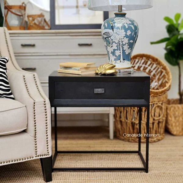 Connor Side Table CharcoalBlack  BEDROOM, HAMPTONS Style, PLANTATION Style, TABLES Side Tables, LIVING Room, LIVING Coffee & Side Tables, BEDROOM Bedsides