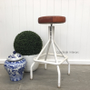 Sarah Industrial Stool Distressed White base with Leather Seat  INDUSTRIAL RUSTIC Style, CHAIRS, CAFE FURNITURE, CHAIRS Stools, CAFE FURNITURE Stools & Chairs