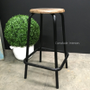 Axis Industrial Bar Stool Distressed Black