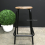 Axis Industrial Bar Stool Distressed Black