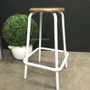 Axis Industrial Bar Stool Distressed White