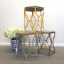 Clustered arrangement of Braxton Tables, demonstrating the playful color options and geometric forms for a modern, quality-focused interi