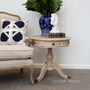 Cobble Hill II Round Side Table Limewash  FRENCH  FURNITURE, TABLES, HAMPTONS Style, PLANTATION Style, TABLES Side Tables, LIVING Coffee & Side Tables, BEDROOM Bedsides