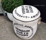 Zoe Cream OttomanPouf Cream Verdun Print  INDUSTRIAL RUSTIC Style, Accessories, CHAIRS, CAFE FURNITURE, HAMPTONS Style, PLANTATION Style, CHAIRS Stools, BEDROOM Headboards & Ottomans, CAFE FURNITURE Stools & Chairs