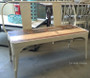 Arrow Industrial Bench Distressed White with recycled wood seat