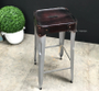 Pilot Industrial Metal Bar Stool with Leather Seat