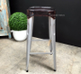 Pilot Industrial Metal Bar Stool with Leather Seat