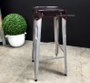 Pilot Industrial Metal Bar Stool with Leather Seat
