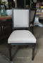 Tyrion Dining Chair Distressed Black with cream upholstery