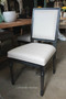 Tyrion Dining Chair Distressed Black with cream upholstery