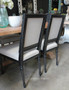 Tyrion Dining Chair Distressed Black with cream upholstery