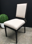Tyrion Dining Chair Distressed Black with cream upholstery