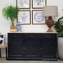 Clermont Sideboard Black with limewash top