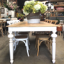 Chandon Dining Table Distressed White with Limewash Top