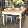 Chandon Dining Table Distressed White with Limewash Top