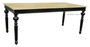Chandon Dining Table Distressed Black with Limewash Top