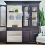 Interior view of the upper hutch, displaying the ample storage space and clean lines of the Key Largo 4 Door Display Unit.