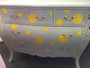 Couleur Bombe French Commode Grey with Yellow Polka Dots
