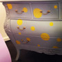 Couleur Bombe French Commode Grey with Yellow Polka Dots