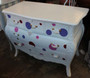 Couleur Bombe French Commode Grey with Yellow Polka Dots