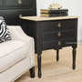Elissa Bedside Distr. Black Limewash Top  FRENCH  FURNITURE, BEDROOM, TABLES, HAMPTONS Style, PLANTATION Style, TABLES Side Tables, LIVING Room, LIVING Coffee & Side Tables, BEDROOM Bedsides